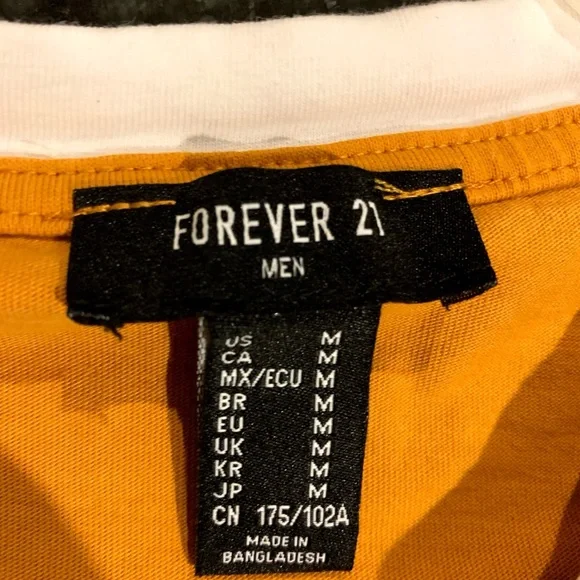 Forever 21 Mustard Contrast Ringer T-Shirt - Size M - Picture 3 of 3